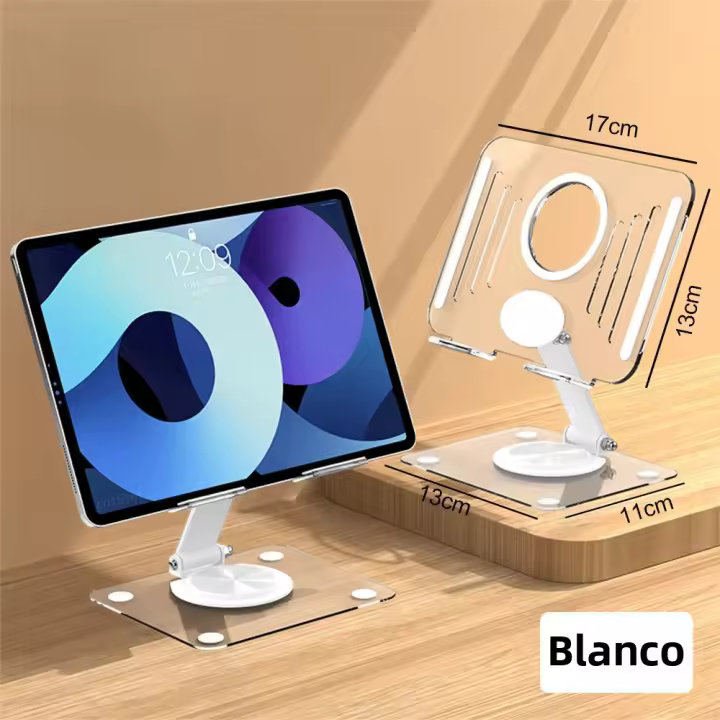 Soporte Ajustable Para Tableta Acrílico Plegable Soporte De Mesa Para iPad Samsung Huawei Xiaomi Compatible Con Pad Universal 360° Giratorio - 1