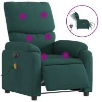 vidaXL Sillón reclinable de masaje eléctrico tela Gris claro, Gris oscuro, Negro Sillon Dormitorio Sillon Comodos Silla Relax Sillón Sofá - details 2