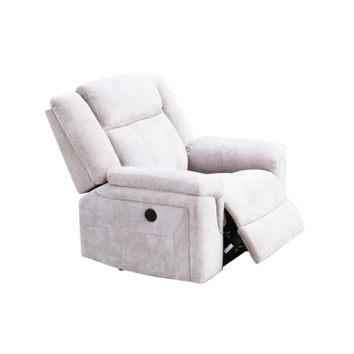 Sillón relax eléctrico accionado por botonera. Disponible en dos colores: beig y gris. Tela y materiales resistentes. - 1
