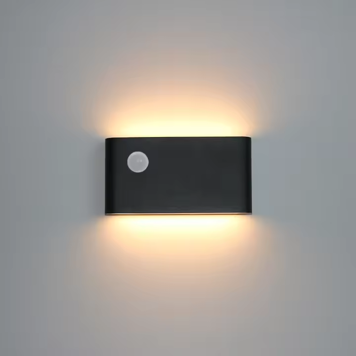 Lámpara De Pared Moderna LED Con Sensor De Movimiento Exterior Impermeable Para Iluminación De Jardín Pasillo Y Courtyard Color Blanco/Negro/Ceniza - 1