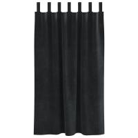 Cortinas Blackout vidaXL con lazos de suspensión 2 pcs de terciopelo negro - details 2