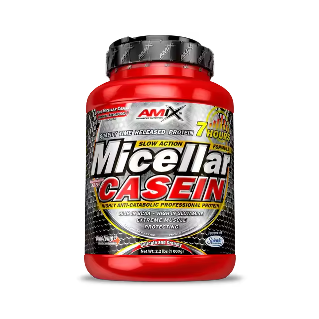 Amix MICELLAR CASEINA 1Kg Chocolate Favorece la regeneración muscular Alta calidad Bajo en grasas y carbohidratos - 1