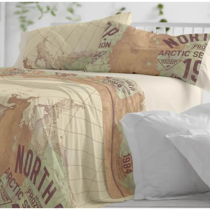 Burrito Blanco Juego de Sabana para todo el año Diseño 101 color Tierra - 1