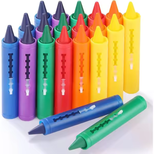 Crayones de baño de 18 piezas Crayones de bañera Crayones lavables y fáciles de limpiar Crayones para la hora del baño - 1