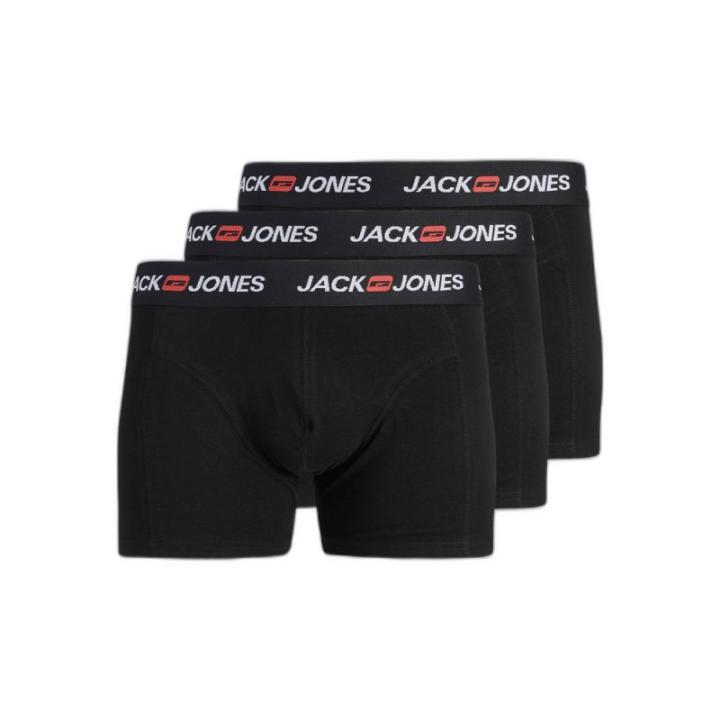 Pack 3 jack&jones men's boxers black | elastic waistband