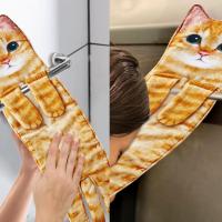 Divertidos Gatos Toallas de Mano Suspendible- Decoración Gato Baño Cocina - Toalla Absorbente Animal Regalos Navidad Cumpleaños Amigo Invisible-Regalos Originales Graciosos Mujer Amantes de Los Gatos - details 3