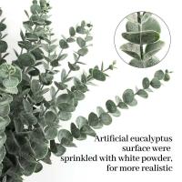10Pcs Bouquet De Hojas De Eucalipto Artificiales Decoración Para Bodas Y Fiestas En Casa Y Jardín Adorno Exterior Para Habitaciones Y Mesas - details 1