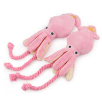 Juguete De Perro Pequeño Lindo Calamar Sonido BB Peluche Rosa Mordedor Con Ropa Para Gatos Juguetes Para Mascotas Squeak - details 2