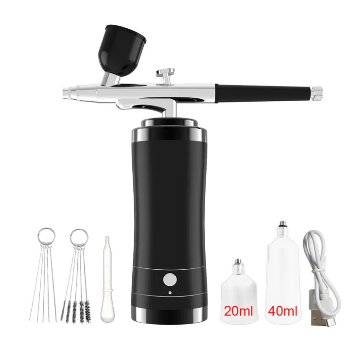 Kit De Pintura Para Uñas Con Compresor Airbrush Portátil Mini De Alta Presión Para Artesanía Y Pintura De Uñas Herramienta De Belleza Multifuncional - 1