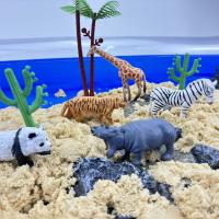 Juego De 12 Figuras De Animales Del África Selvaje Miniatura Realista Elefante Gacela Giraffa Gnu Gorila León Tigre Juguetes Educativos Para Niños - details 6