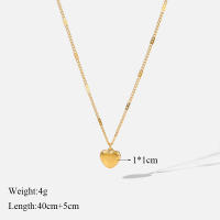 Collar De Mujer EILIECK 316L Acero Inoxidable Color Oro Con Engranaje De Corazón Naranja Engraved Amor Cadena De Collar Moda Regalos Para Fiestas - details 7