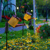 Cubeta De Riego Solar Con Luz Cascada Impermeable Decoración De Jardín Exterior Con Luces LED Cadena De Luz Solar Para Jardín - details 10