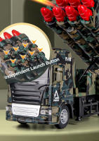 Modelo De Lanzador De misilesRocket En Escala 1/32 Para Coleccionistas Y Niños Con Cuerpo De Metal Puertas De Goma Abiertas Vehículos Militares De Aleación Juguete Para Niños Regalo Para Chicos - details 3