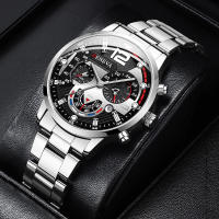Reloj De Hombre Moda Banda De Acero Inoxidable Cuarzo Analógico Con Calendario Hebilla Plegable Con Seguridad No Impermeable - details 0