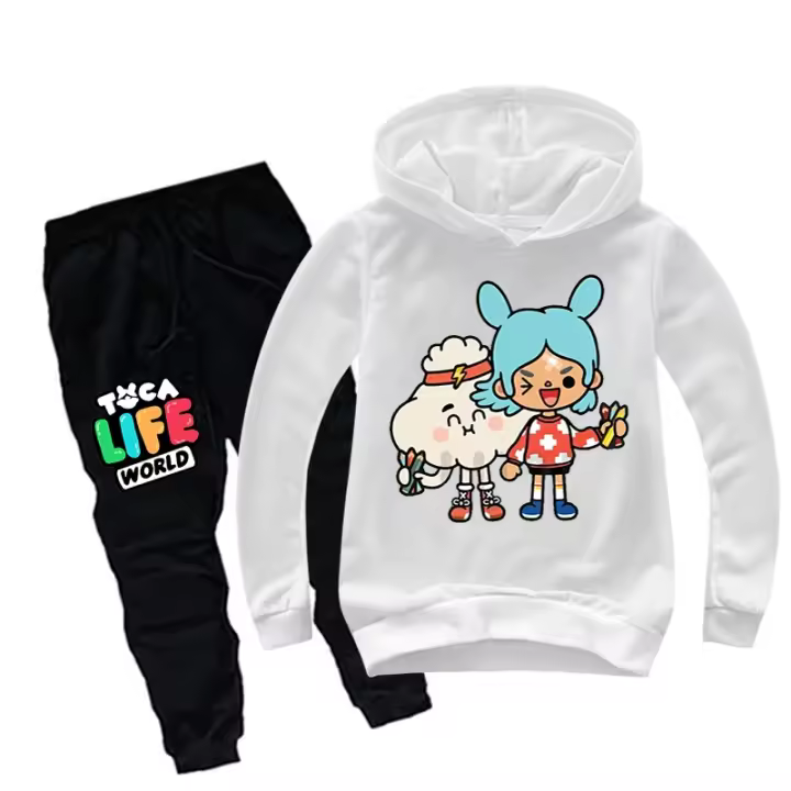 Conjunto De Sudadera Y Pantalones Toca Boca Life World Para Niños Y Niñas 2 Piezas Estilo Deportivo Cálido Y Cómodo Para Edad 3-13 Años Ropa Infantil - 1