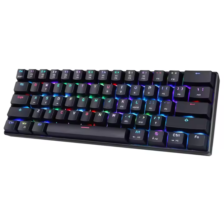 Motospeed CK61 Teclado Mecánico 61 Teclas RGB Retroiluminado Con Cable Para Oficina Y Gaming Compatible Con Android Y Windows Switch Rojo - 1