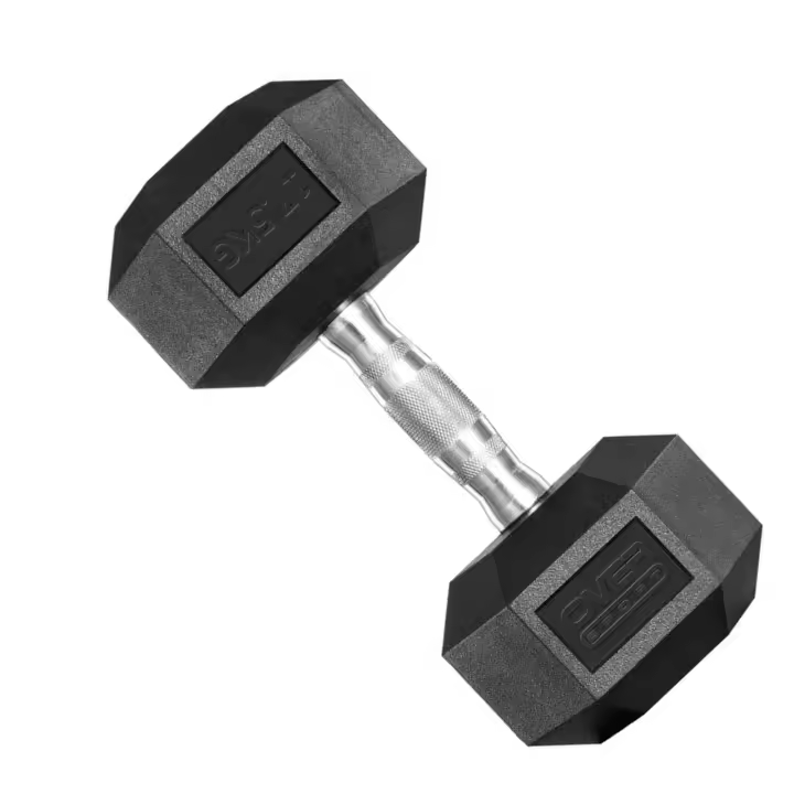 OVER SPORT Mancuernas 17,5 Kg Hexagonales ergonómica Individual con empuñadura de cromo y revestimiento de caucho, para Hacer Deporte en casa. Pesas 17,5 Kilos. - 1