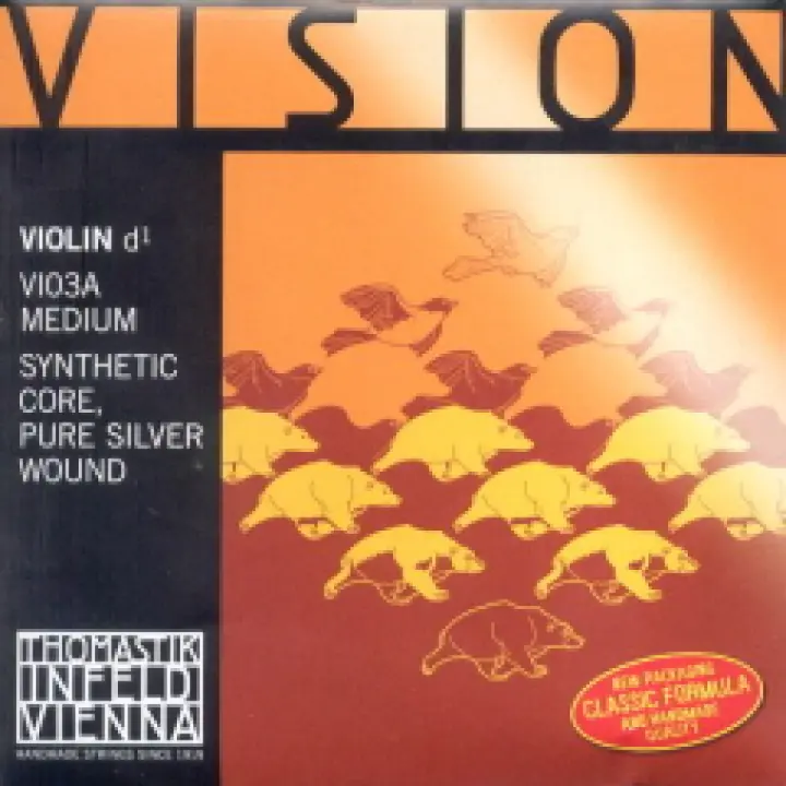 CUERDA VIOLIN-Thomastik (Vision/Vi03a) (Alma Sintetica Entorchado/Plata) 3ª Medium Violin 4/4 - 1