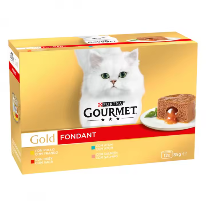 Purina Lata Para Gatos Gourmet Gold Fondant Multipack Pack 12 X 85 Gr - 1