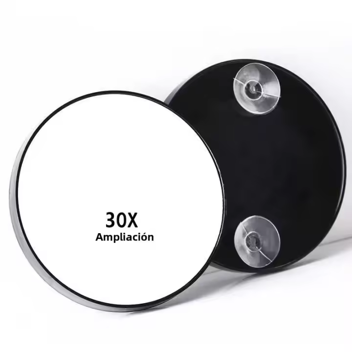 Espejo De Maquillaje Compacto Con Ventosa Y Magnificación De 30x Herramienta Para Eliminar Acné Y Blackheads Espejo De Baño Con Foco En Pores Y Cutículas - 1