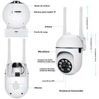 Cámara De Seguridad 5G Wifi 5MP CCTV PTZ IP Con Rastreo Inteligente Y Visión Nocturna De 4X Zoom Color Completo Exterior Impermeable - details 10