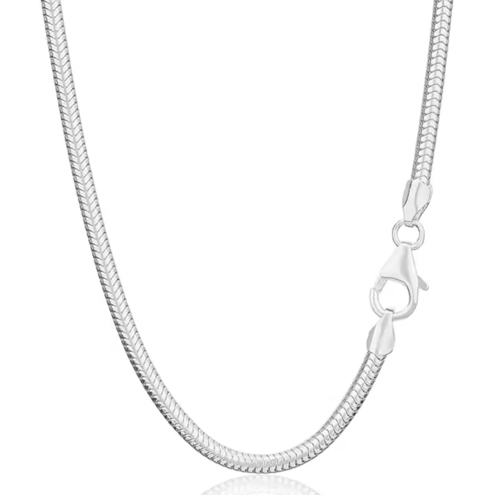 Collar de Plata de Primera Legislación para Mujer, Cadena Ideal para Hombre, Gargrantilla, 55 cm, 1mm, Gift de Cumpleaños - 1