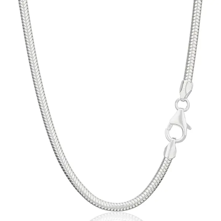 Collar de Plata de Primera Legislación para Mujer, Cadena Ideal para Hombre, Gargrantilla, 55 cm, 1mm, Gift de Cumpleaños - 1