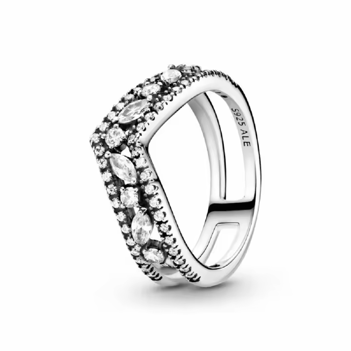 Anillo Pandora Plata Doble Deseo Brillante - 1