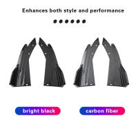 Par De Spoiler De Parachoques Trasero Para Coche Universal Fibra De Carbono Protección Anti-Choque Difusor De Borde De Pies Delanteros Y Aretes - details 4