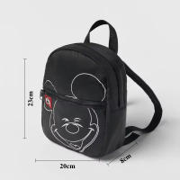 Mochila Disney Para Niños Y Niñas Negra Con Estampado De Mickey Ligera Mochila Pequeña Para Jardín De Infantes Material De Nylon - details 0