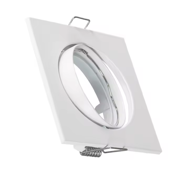 Ledkia Aro Downlight Cuadrado Basculante para Bombilla LED GU10 / GU5.3 Corte Ø 72 mm Níquel - 1
