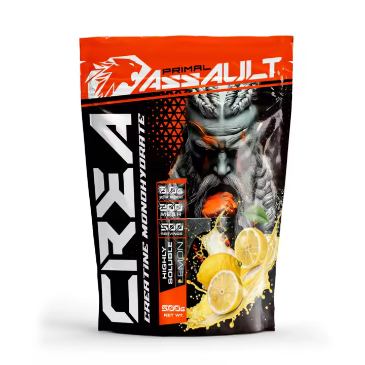 ASSAULT | Creatina en Polvo 500g Sabor LIMON/NEUTRO/PIRULETA  | 100% Monohidrato de Creatina Micronizada | No Incluye Dosificador | Sin Añadidos y Libre de Contaminantes | No-GMO, Vegano, Sin Gluten - 1