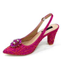 Sandalias De Fiesta Verdes Con Zapatos De Tacón Alto Y Bolso De Venus Chan Estilo INS Punta Redonda Brillante Elegantes Para Mujer - details 21