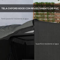 Outsunny Funda Balancín Jardín Funda Columpio Jardín Exterior Cubierta de Columpio con 2 Cremalleras Impermeable 177x114x152 cm Gris Oscuro - details 1