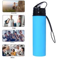 Botella Deportiva De Silicona Reutilizable Para Niños 600ml Plegable Suave Para Hogar Y Oficina Con Mango Y Tapa De Tapon - details 3