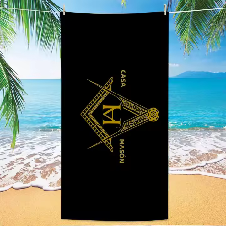 Toalla De Playa Microfibra Masonic Icons 1PC Toalla De Baño Súper Absorbente Secado Rápido Para Niños Y Adultos Unisex Toalla De Camping Piscina - 1