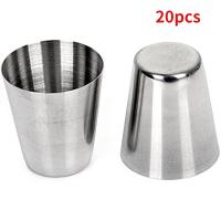 20pcs Copas De Vino De Acero Inoxidable De 30ml Para Camping Al Aire Libre Taza De Café Y Té De Metal Resistente Color Plateado - details 5