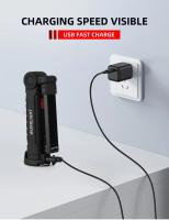 Linterna LED Recargable USB Para Camping Con Imán Y Gancho Impermeable Modo De Iluminación Adecuado Para Trabajo Nocturno - details 5