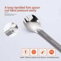 Tiartisan Cuchara Y Cuchillo De Titanio Puro Con Mango Largo Para Camping Al Aire Libre Utensilios De Mesa Ultraligeros Portátiles Mitad Pulido - details 2