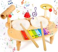 Juego De Música Para Bebés Y Niños Tabla De Música Multifuncional De Madera Set De Batería Educativo Juguete Musical Para Niños Regalo Para Bebé - details 1