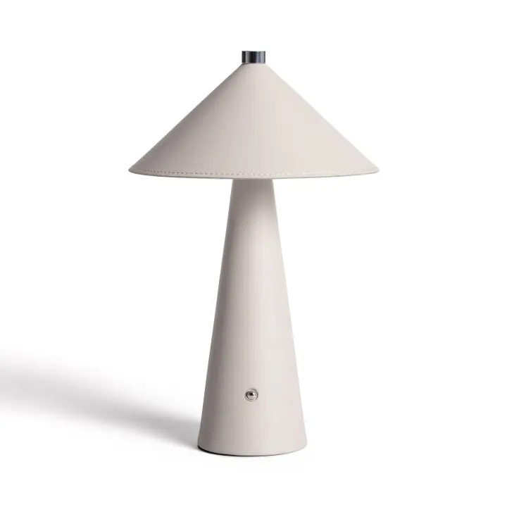 Ledkia Lámpara de Mesa LED Portátil Cuero y Metal con Batería USB Recargable Nhalma Amarillo - 1