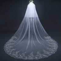 Velo De Novia Blanca Ivoire De Dos Capas Para Bodas Accesorios De Novia Velo De Novia Lace Edge Para Mujeres Adultos - details 0