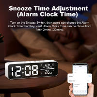 Reloj De Espejo WiFi Tuya Con Sensor De Temperatura Y Humedad Alarma USB Para Decoración De Sala De Estar Pantalla LED Tiempo Y Fecha - details 4