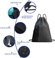 Bolsa impermeable para Gimnasio, mochila Deportiva with orificio para auriculares, Azul Marino - details 3
