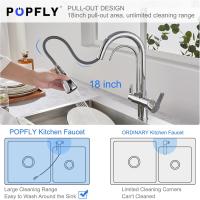 BIT 3 en 1 Grifo de cocina con grifo de agua potable, grifo purificador de agua 3 en 1, 2 asas, rociador extraíble de 3 funciones, cuerpo de latón, cromo - details 3