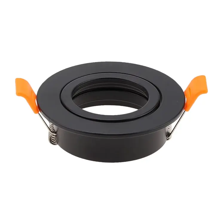 Soporte Redondo Recipiente Para Luz Bajo Techo De 82mm Corte Ajustable De 62mm Para Bombillas GU10 MR16 E27 Aluminio Negro Pack De 3/6/9 - 1