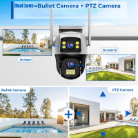 Cámara IP 4K 8MP Doble Lente Exterior Impermeable 360° Detección Humana Vigilancia De Video Seguridad CCTV Protección PTZ Cámara 4G - details 2