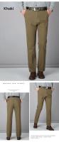 Pantalones De Trabajo Casuales Para Hombre 100% Algodón Verano Delgados Y Ligeros Estilo Clásico Negocios Moda Elásticos Talla Alta Colores Variados - details 9