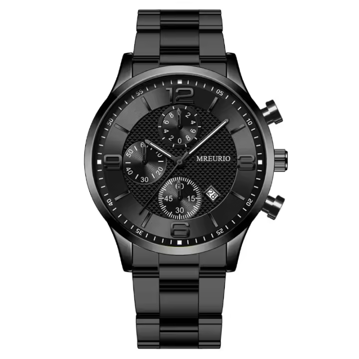 Reloj Masculino Numérico con Triple Subesfera - Correa de Cuero Táctico - 1