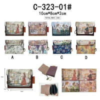 Monedero Sweet Candy C-323  10x8x2 cm  Diseño Vintage en 4 Modelos  3 Compartimentos  Clip de Cierre y Cadena para Llaves  Con Caja de Regalo a Juego - details 0